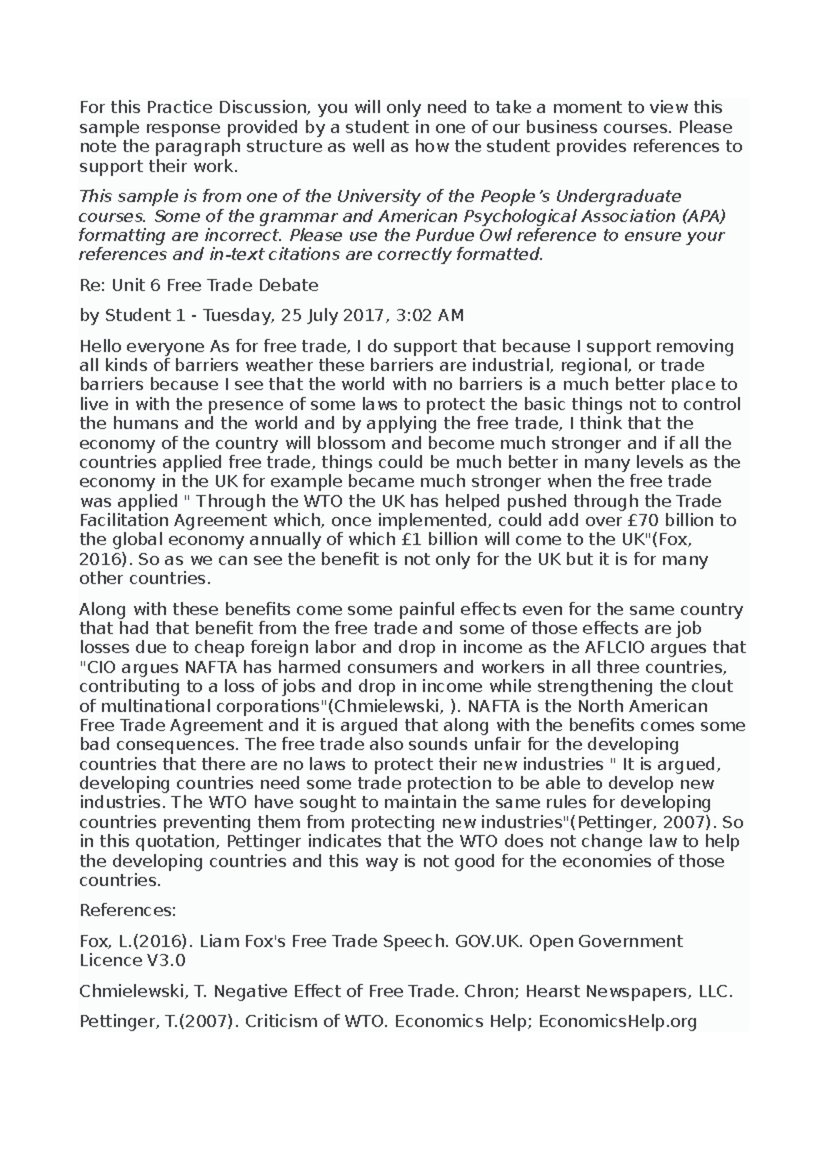 Unit 2 Practice Discussion - For this Practice Discussion, you will ...