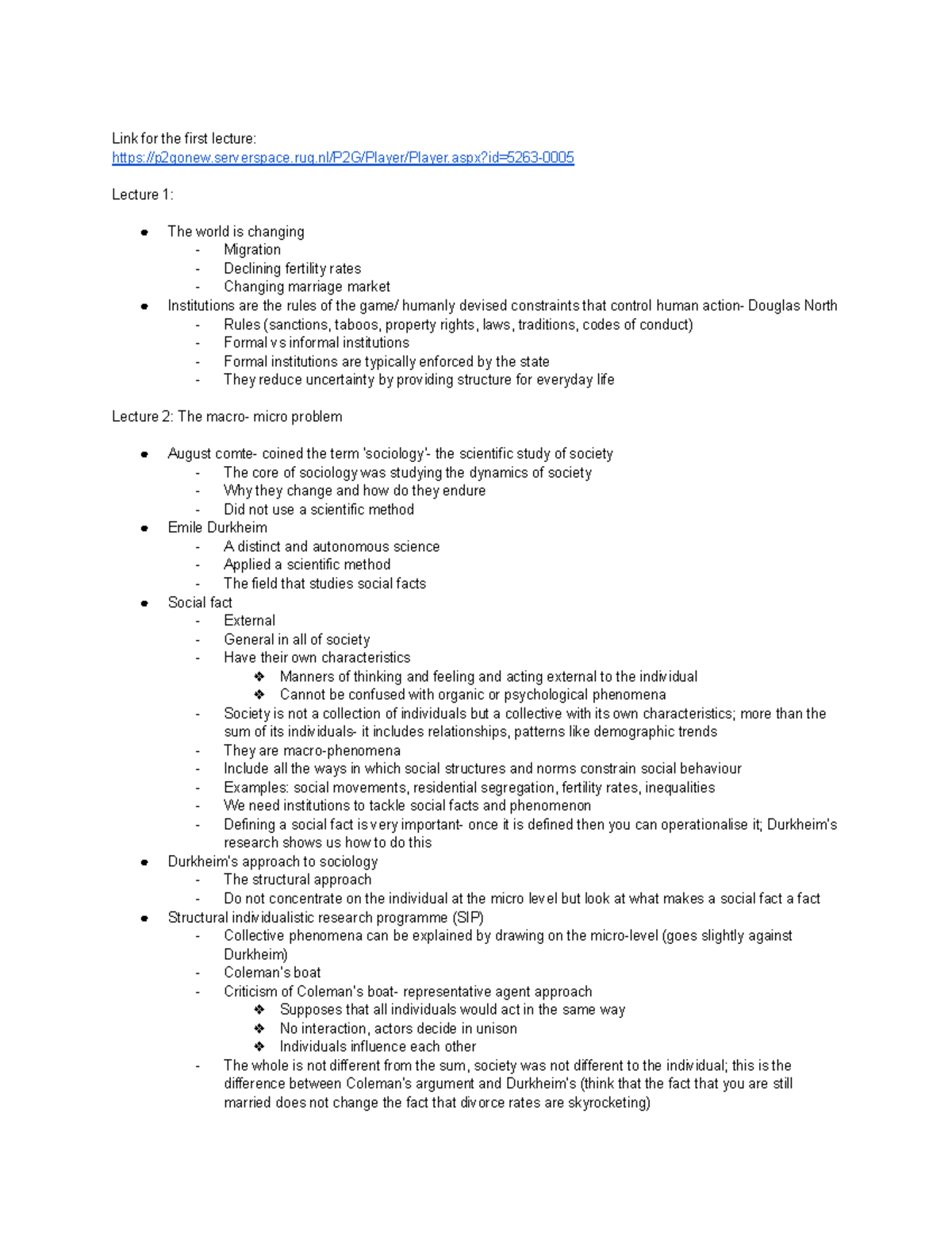 Lecture Notes: Social and Institutional Change (Soc. & Inst. Change ...