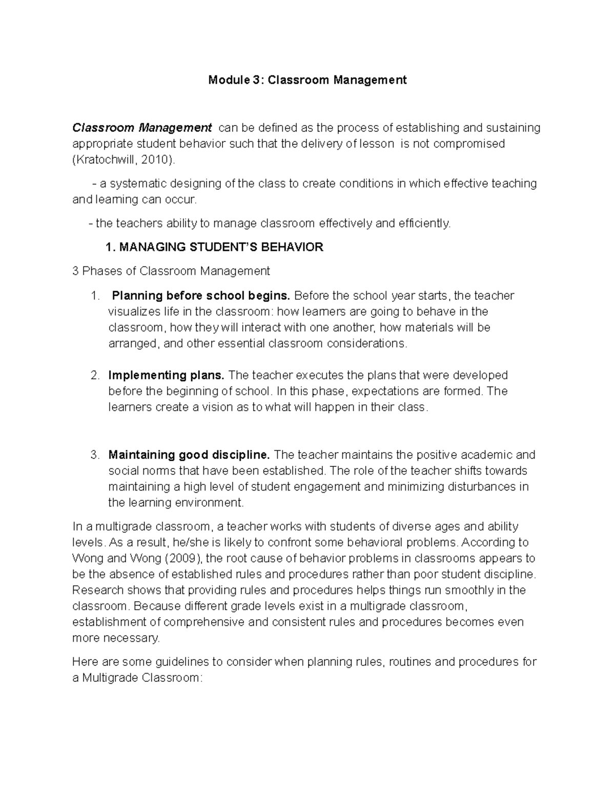 Written-report - Written report in multi grade classes - Module 3 ...