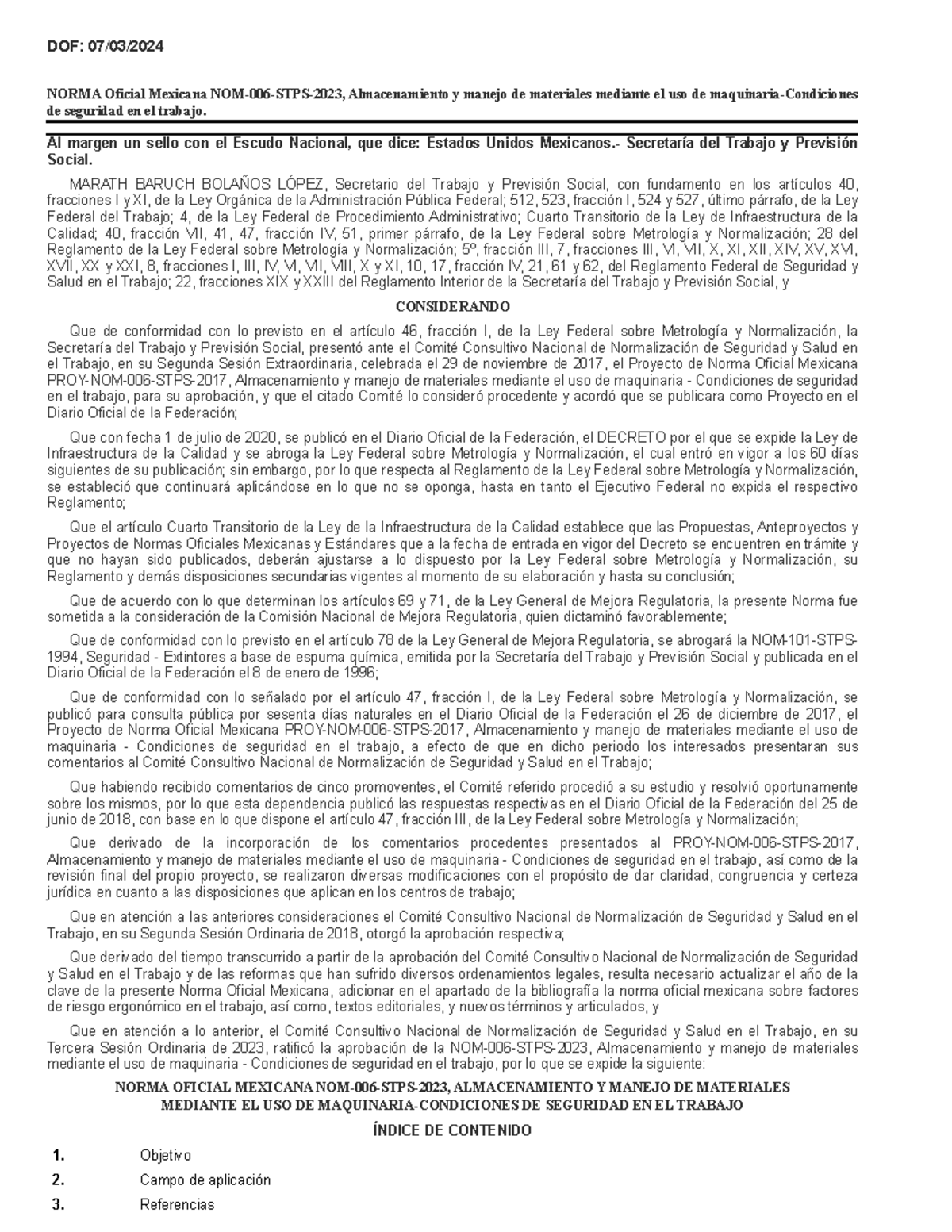 NOM-006: Almacenamiento y Manejo de Materiales con Seguridad en el ...
