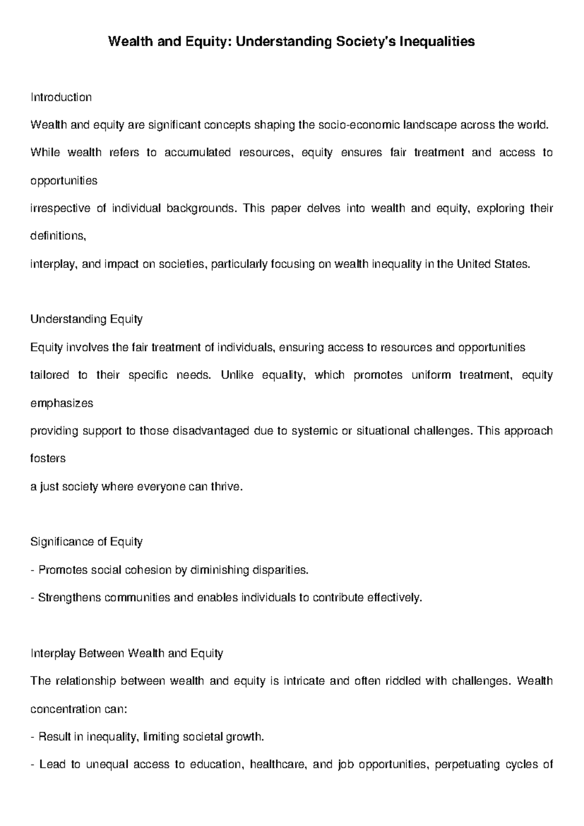 Wealth and Equity Research Document Ascii - Wealth and Equity ...