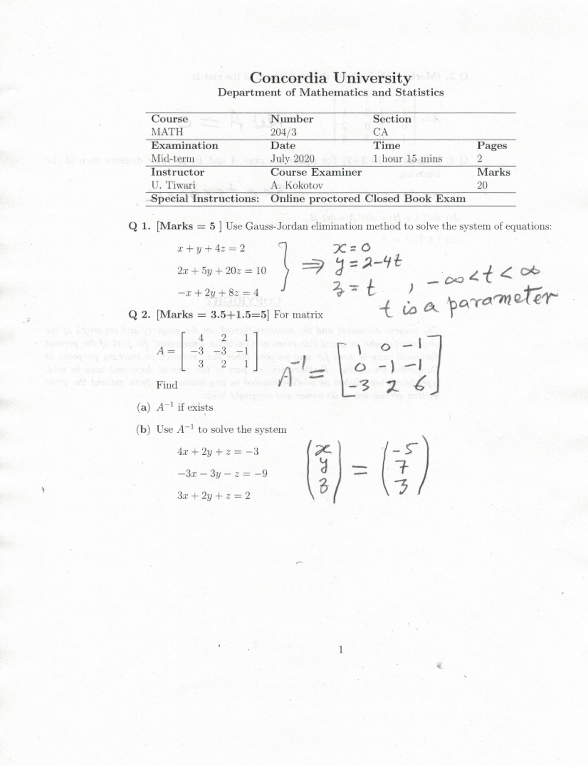 2020 Summer Midterm Exam Solutions & Study Guide - Studocu