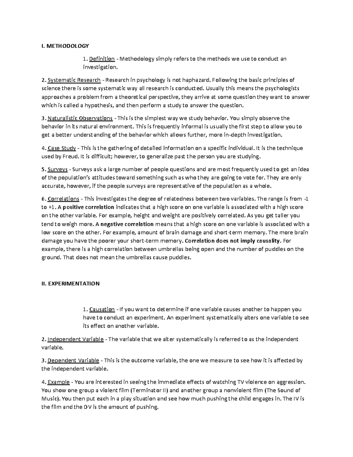 Lecture note 3 - class note - I. METHODOLOGY Definition - Methodology ...