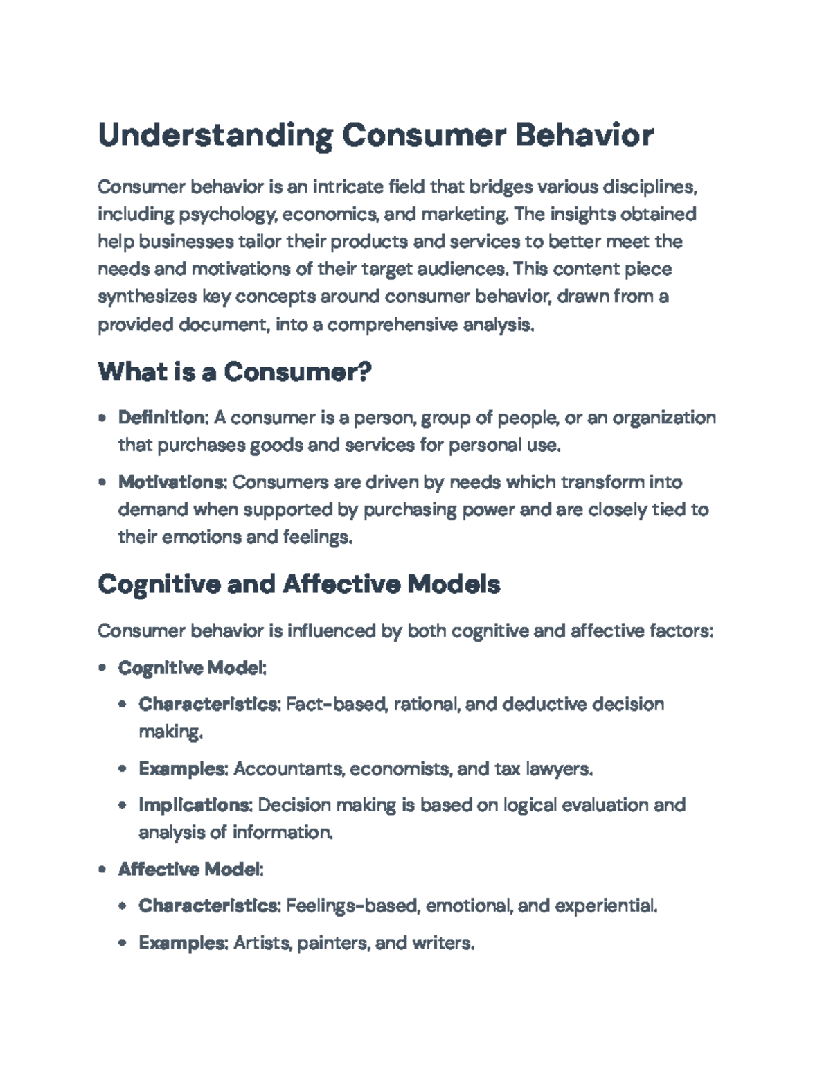 Consumer Behavior Insights & Strategies (Course Code: 210) - Studocu