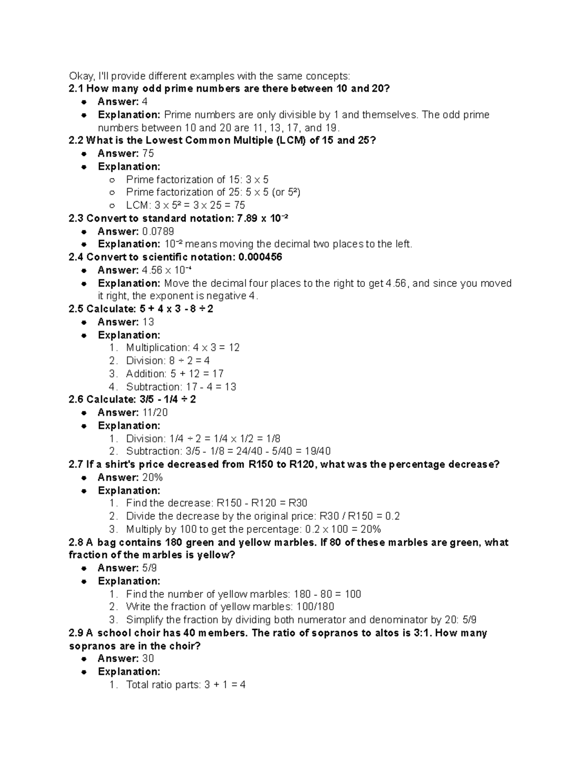 Different Examples in Comp Maths: Concepts & Solutions - Studocu