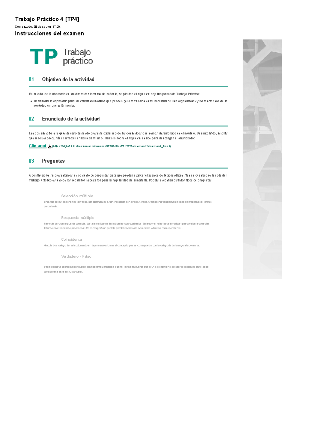 Examen Trabajo Práctico 4 TP4 - Análisis de Cambio Organizacional - Studocu