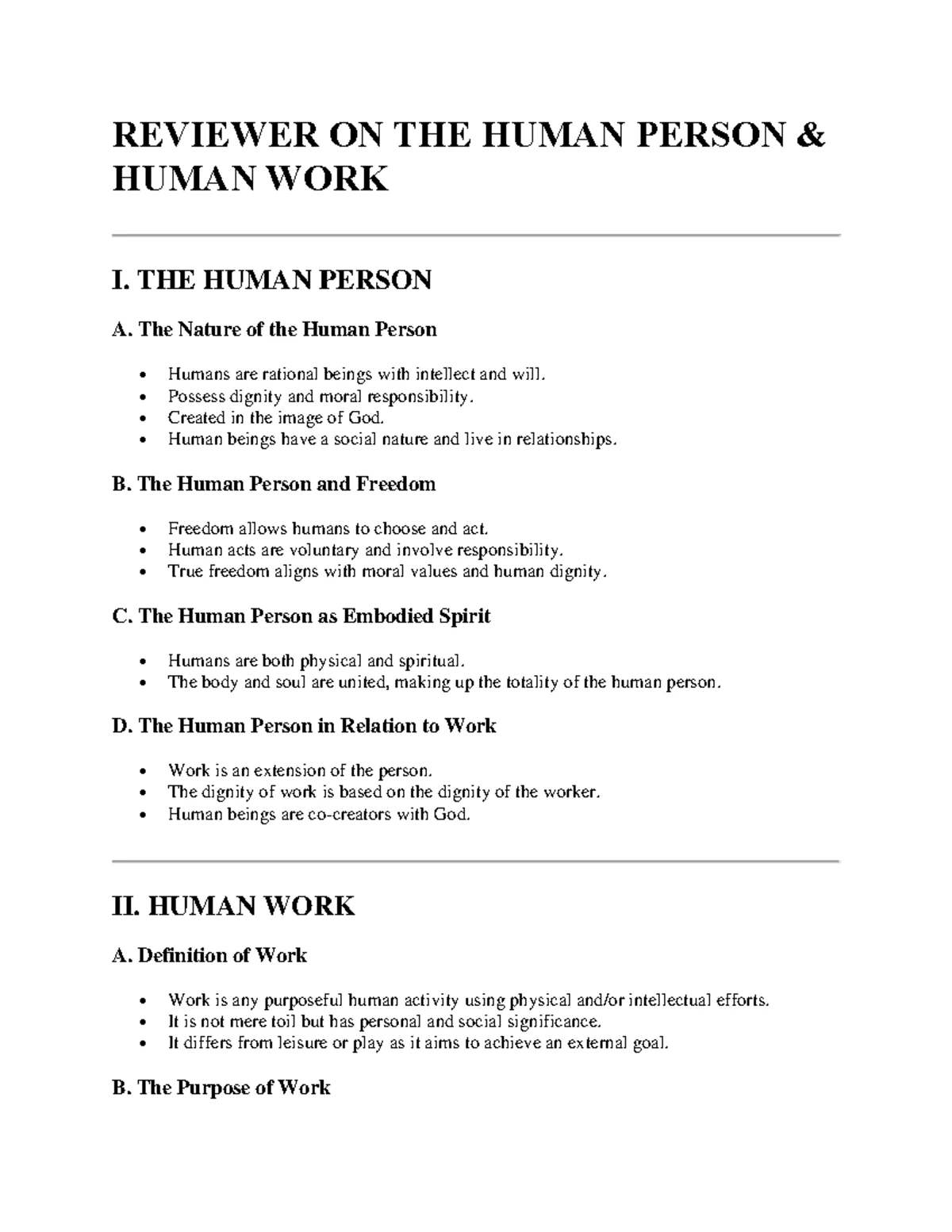 The human person: Foundation and purpose of human institutions (REL 7 ...