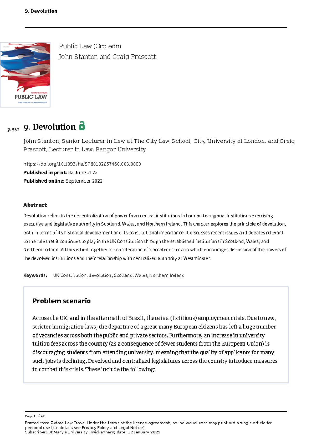 Devolution in the UK: Legislative Powers and Regional Governance (Law ...