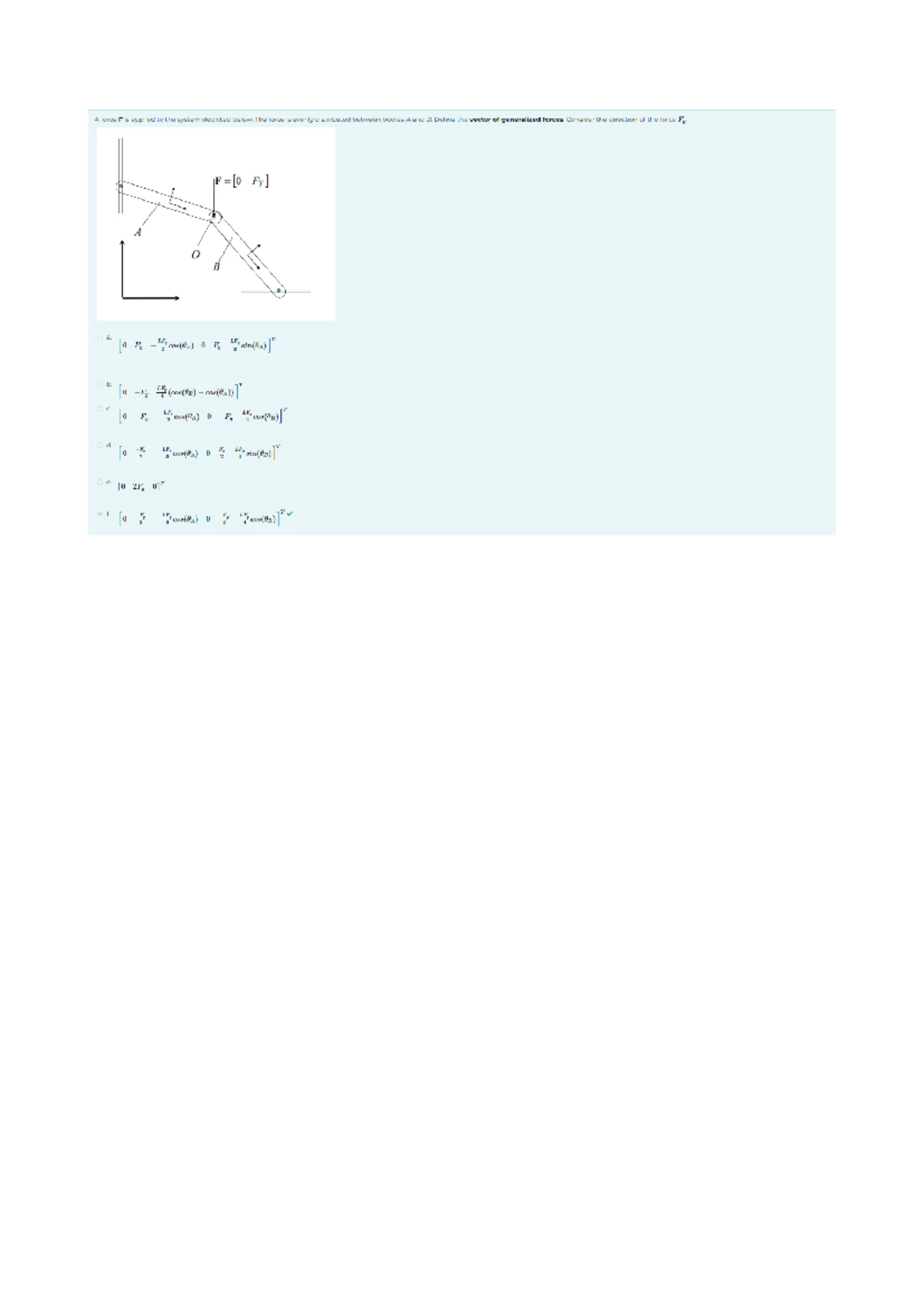 Simulation fo mechatronic machine, solution to assignment 6 ...