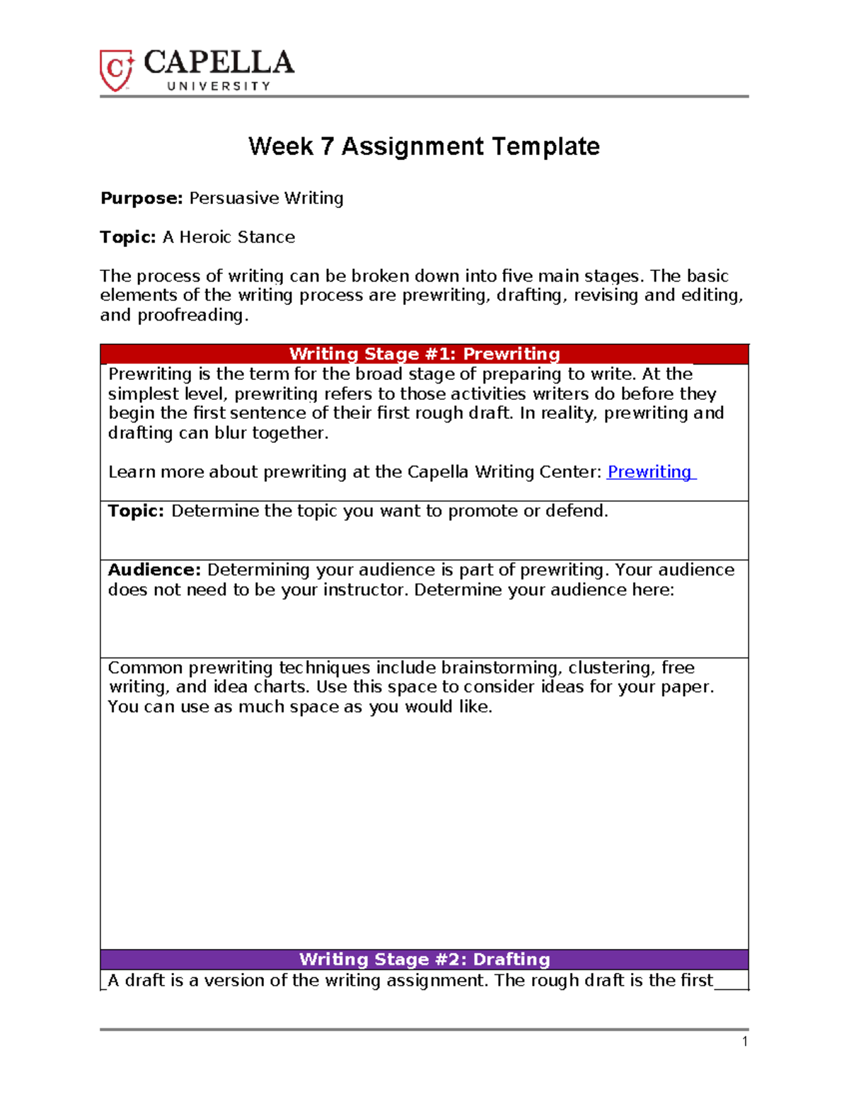 CF Week 7 Assignment: Persuasive Writing on A Heroic Stance - Studocu