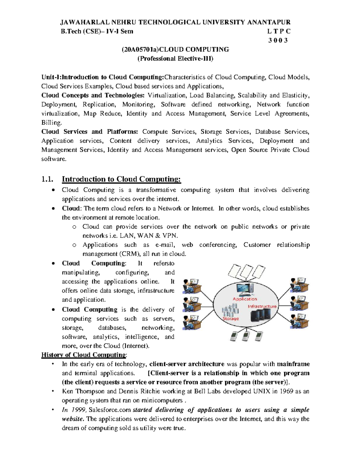 B.Tech Sem LTPC 3003 Cloud Computing: Concepts, Models & Services - Studocu