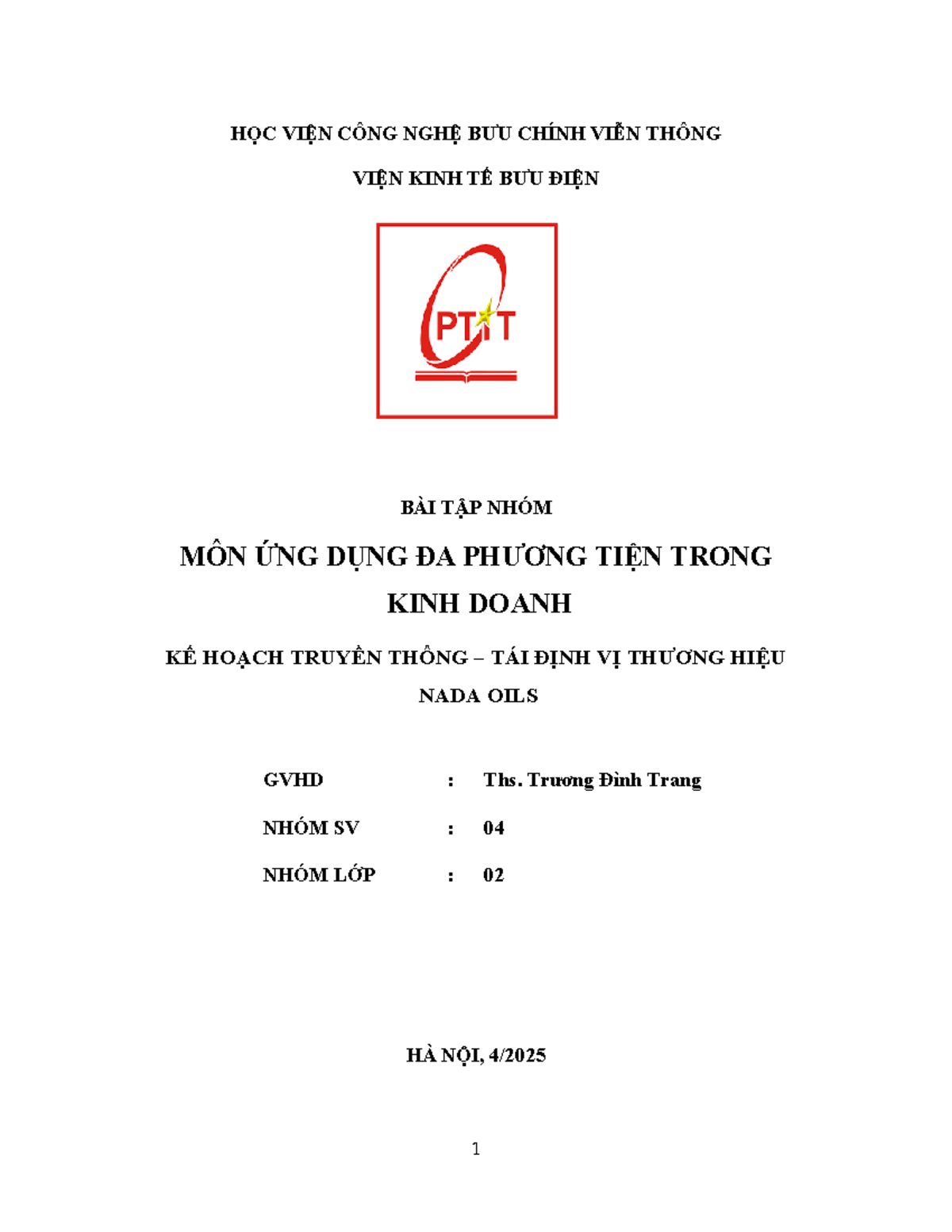 Bài Tập Nhóm Môn Ứng Dụng Đa Phương Tiện Trong Kinh Doanh - Kế Hoạch Truyền - Document Preview