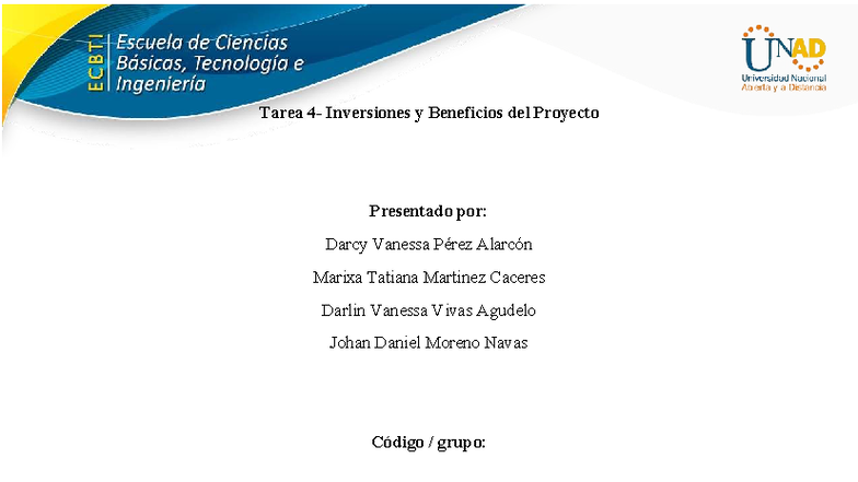 Tarea 4- Inversiones y beneficios del proyecto - Document Preview