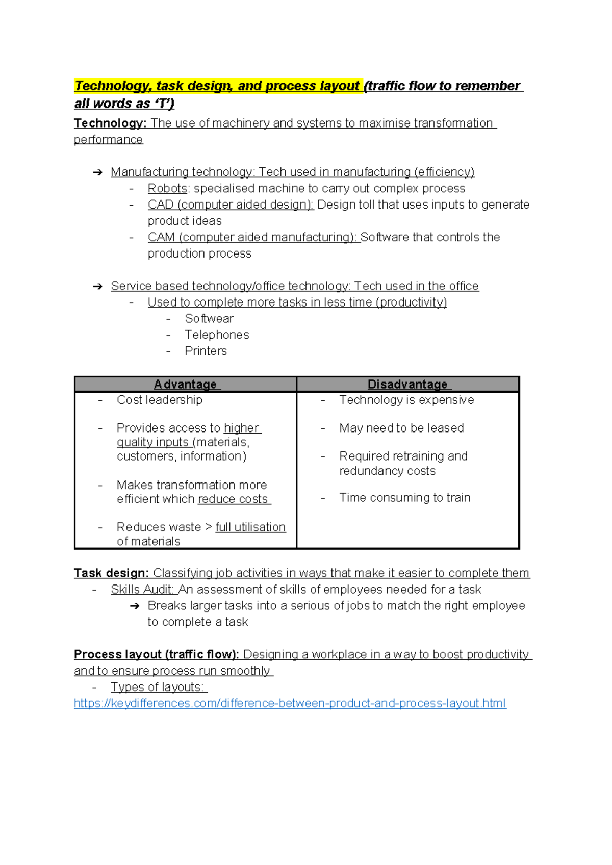 Technology and Task Design in Operations Theory (Final Exam) - Studocu