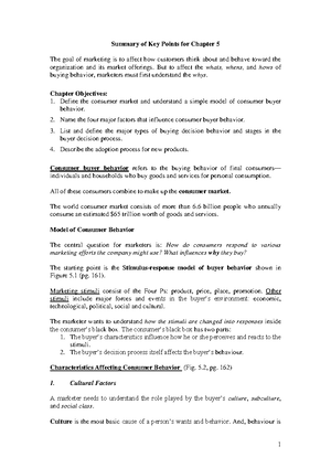 Summary of key points for Chapter 3 - Explain how changes in the ...