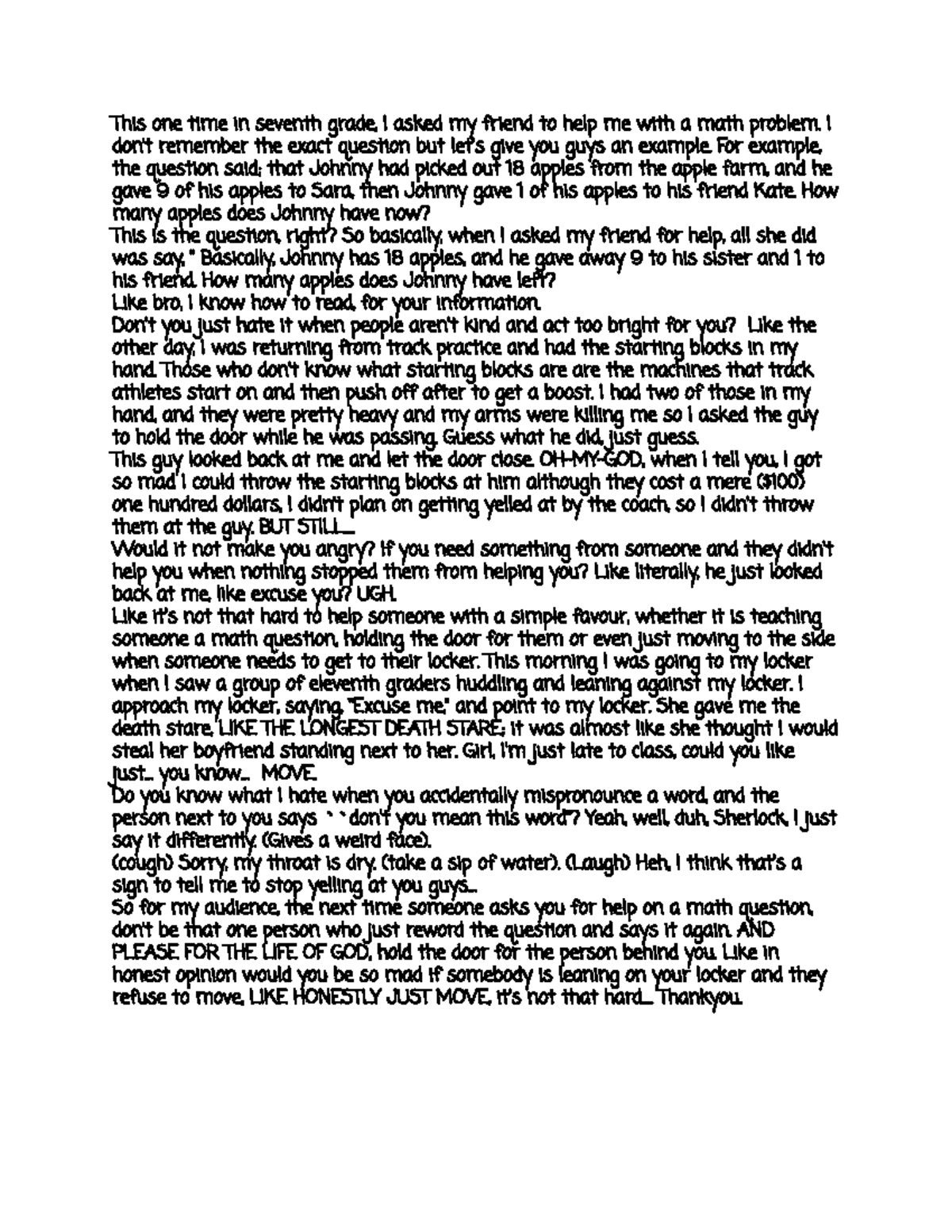 Rant - 2nd Class Assignment - Frustrations with Everyday Help - Studocu