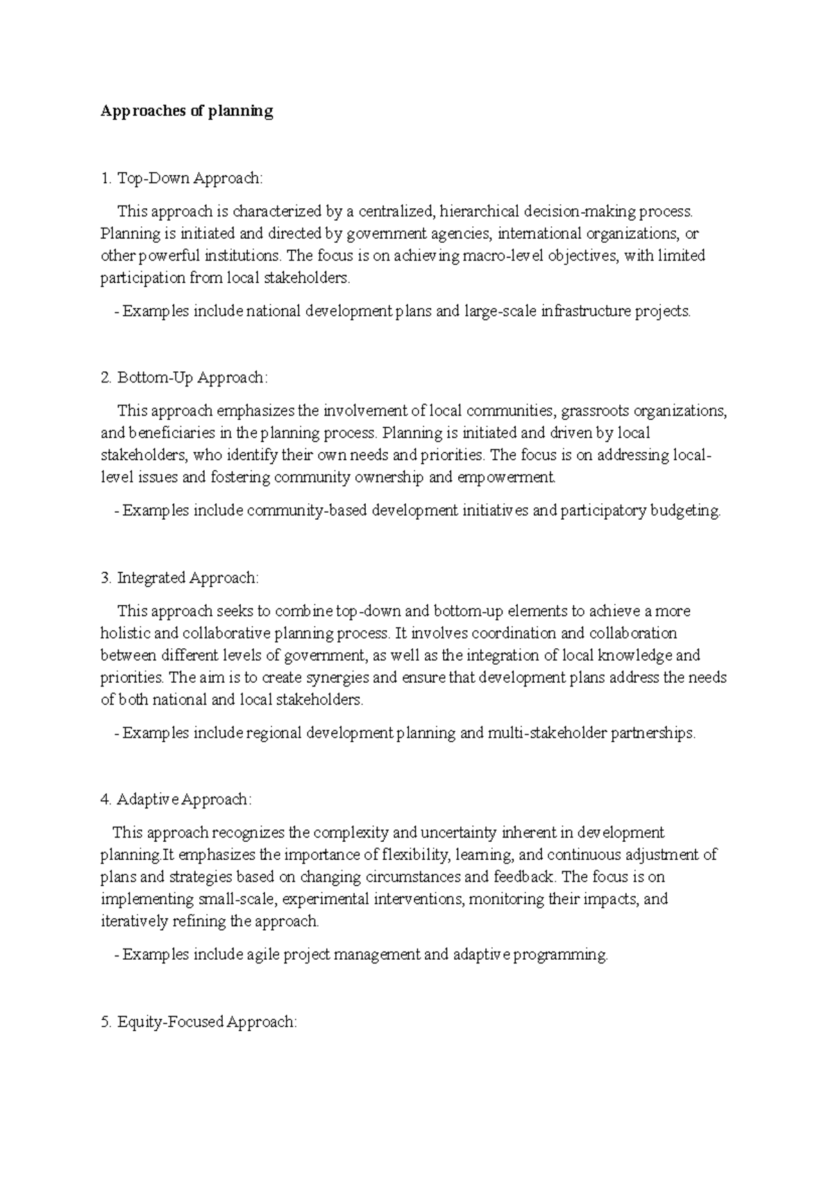 Development Planning Concepts and Models - Notes - Studocu