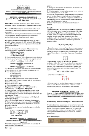 LAS- Genchem 2- 3rd quarter (2nd sem) - chemistry - Studocu