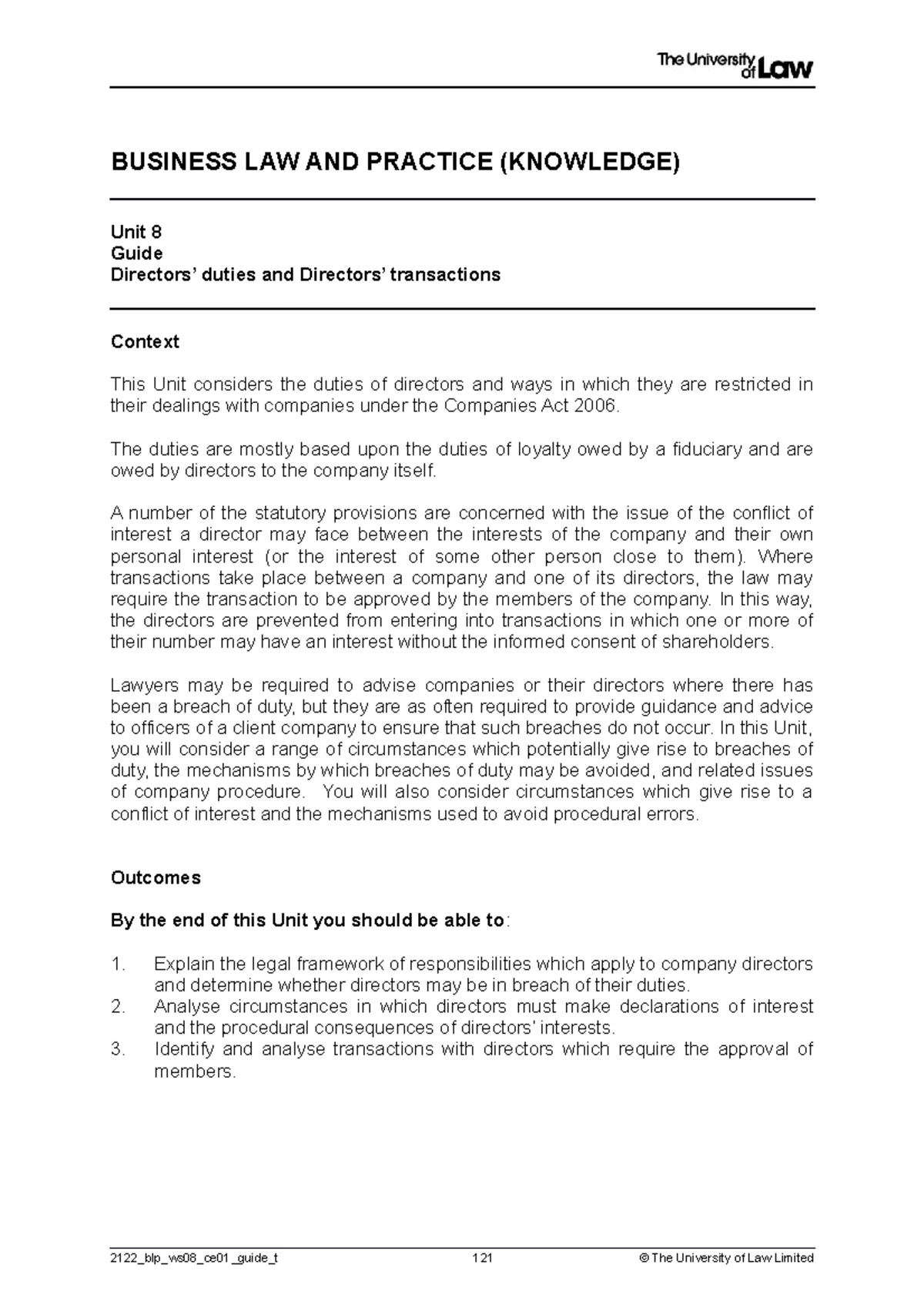 EMP WS1 - WS task - EMPLOYMENT LAW AND PRACTICE Unit 1 Guide The ...