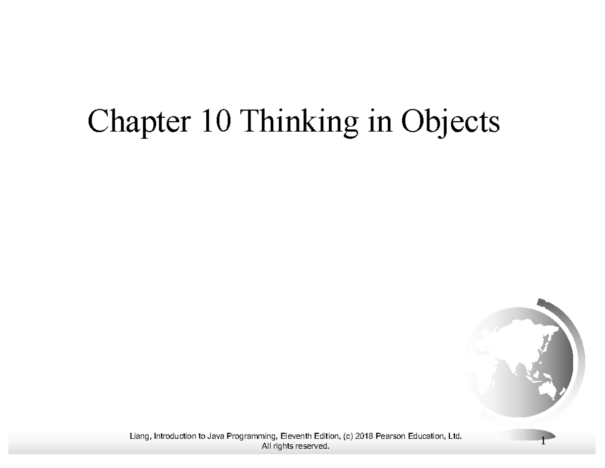 Chapter 10: Thinking in Objects - Java Programming (CS101) - Studocu