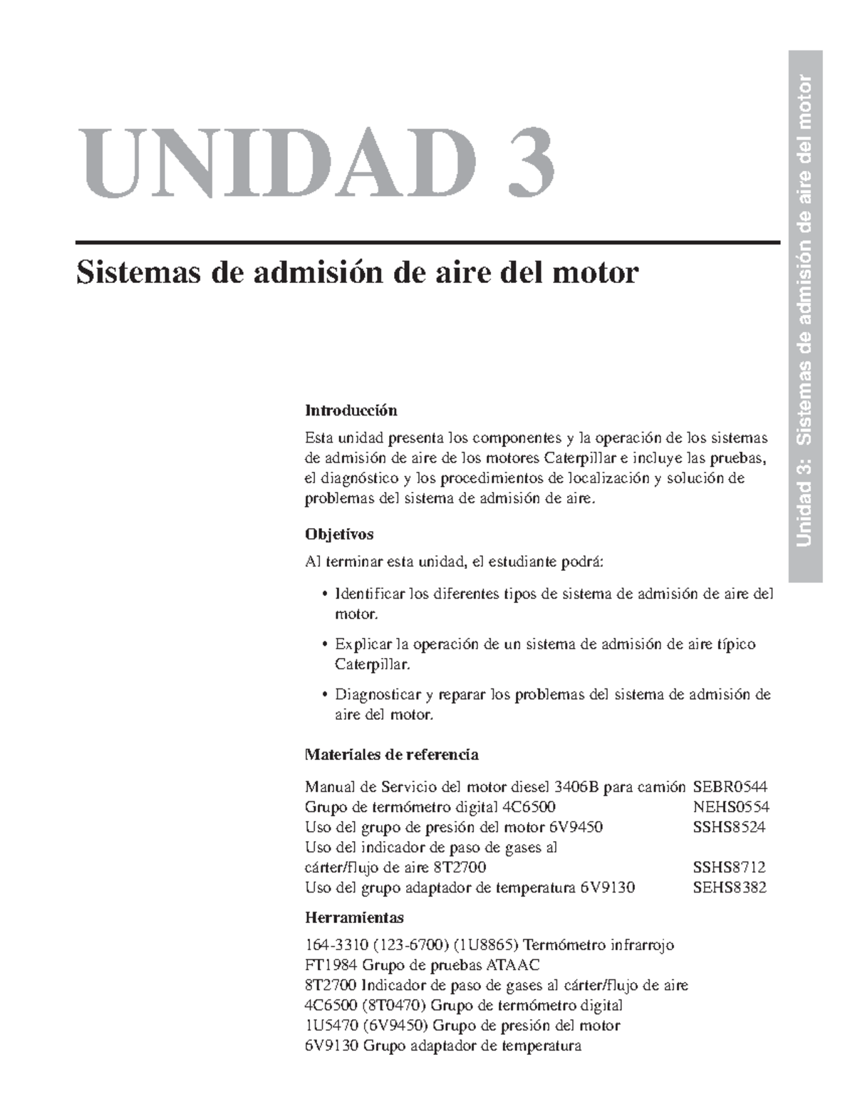 Sistemas de Admisión de Aire del Motor - Unidad 3: Diagnóstico y Pruebas - Document Preview