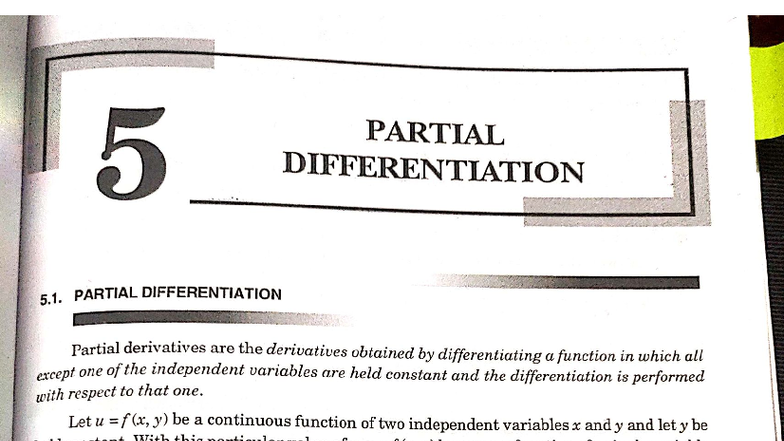 05 Partial Differentiation Lecture 5: Key Concepts & Examples - Studocu