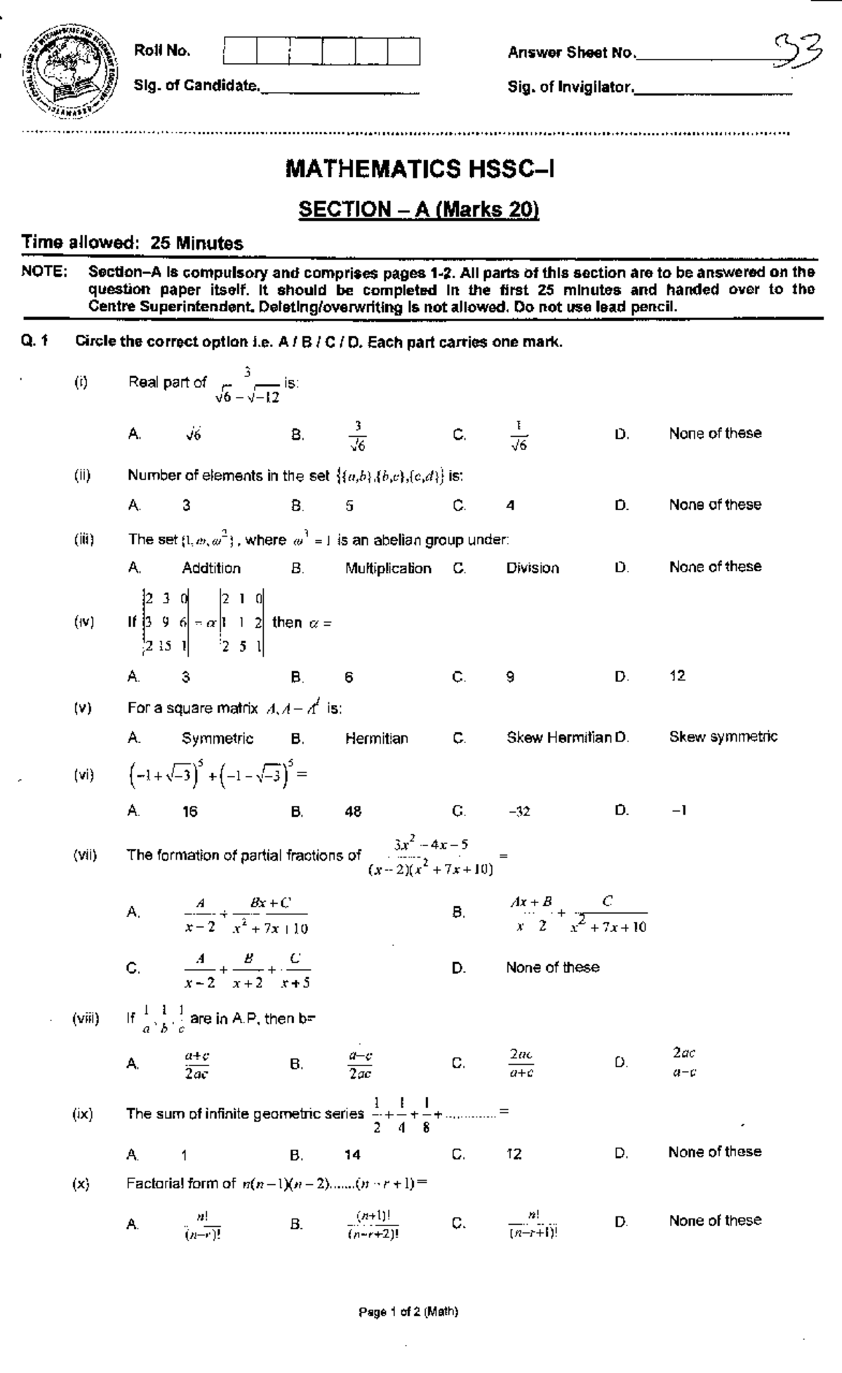 Mathematics 4 - Past Exam Papers Compilation - Studocu