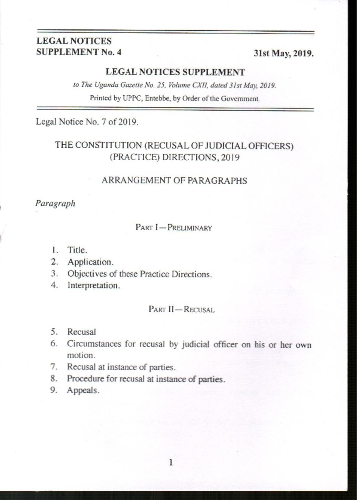 Recusal of Judicial Officers: Practice Directions 2019 - Studocu