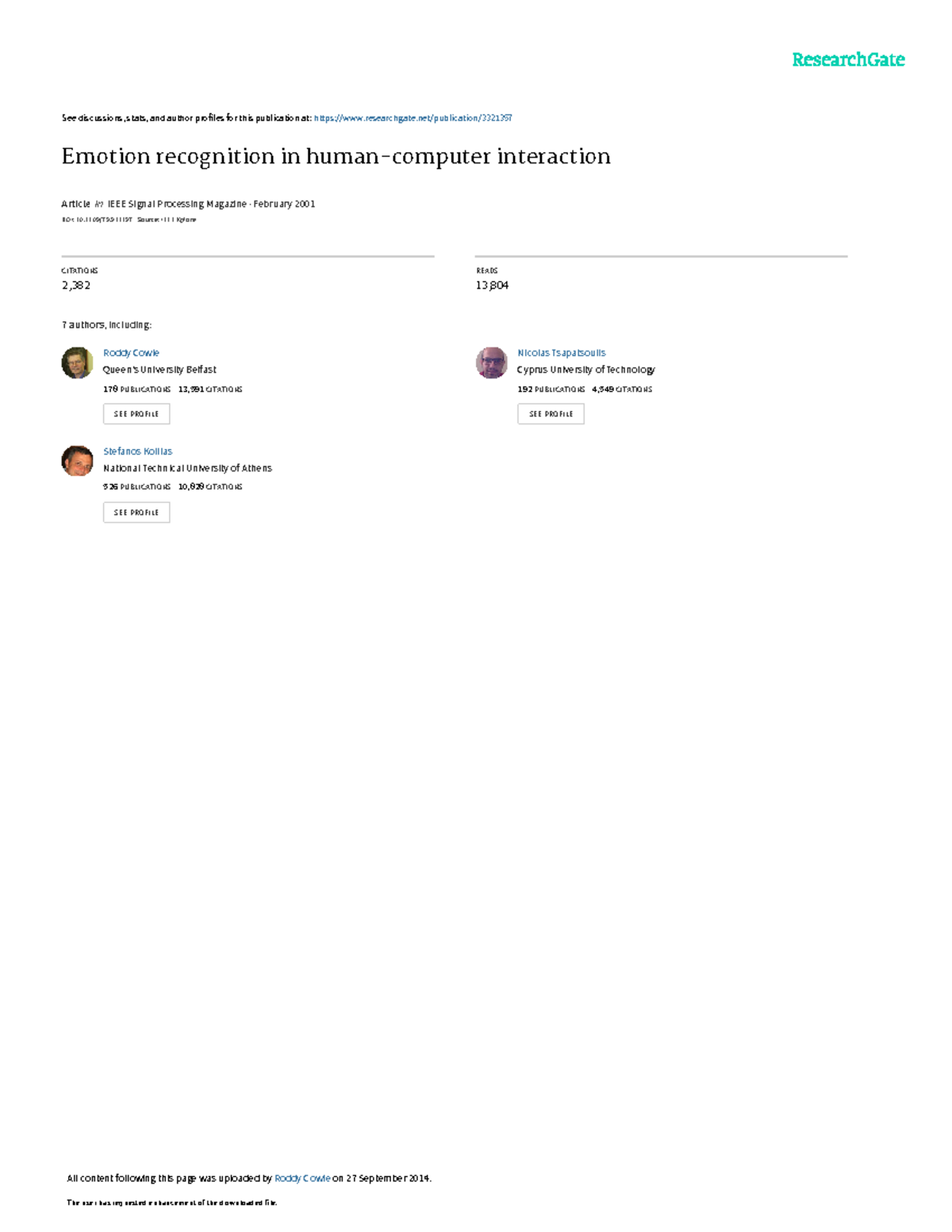 Emotion recognition in human-computer interaction - See discussions ...