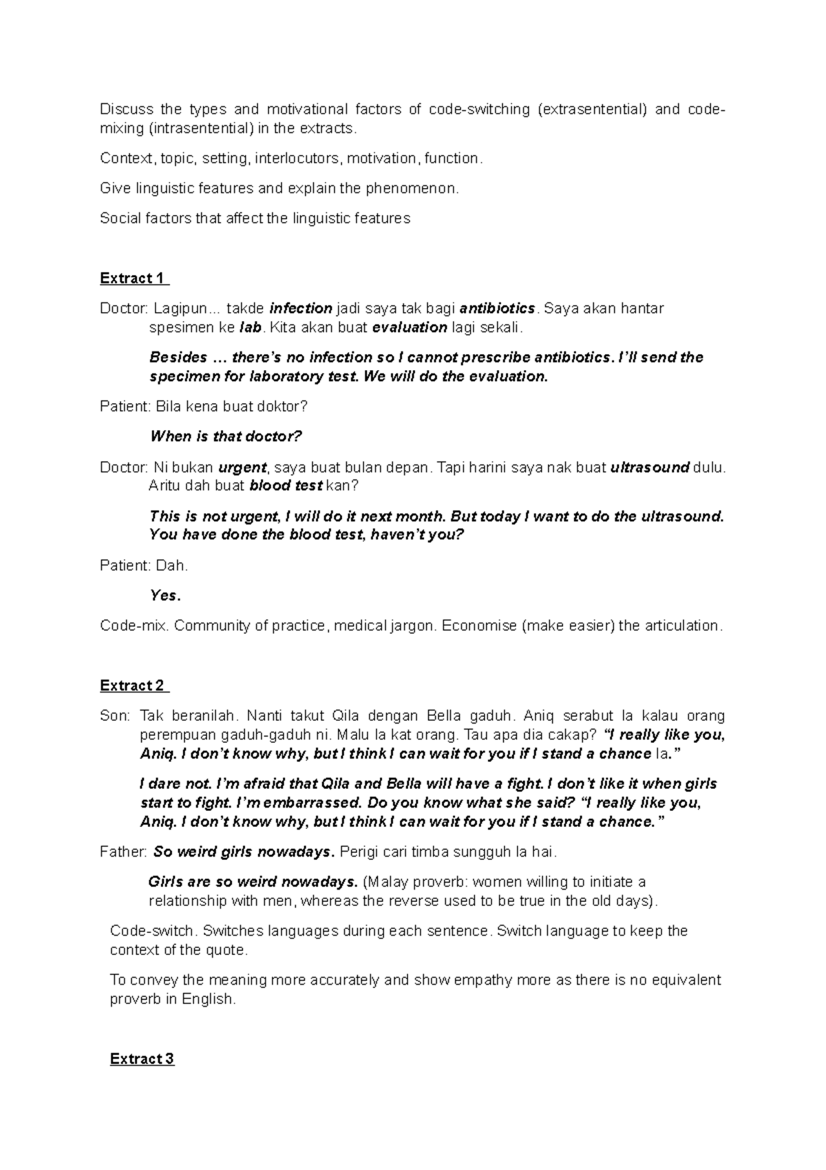 Case Study 1: Code-Switching and Code-Mixing Analysis (Mar-Aug 2022 ...