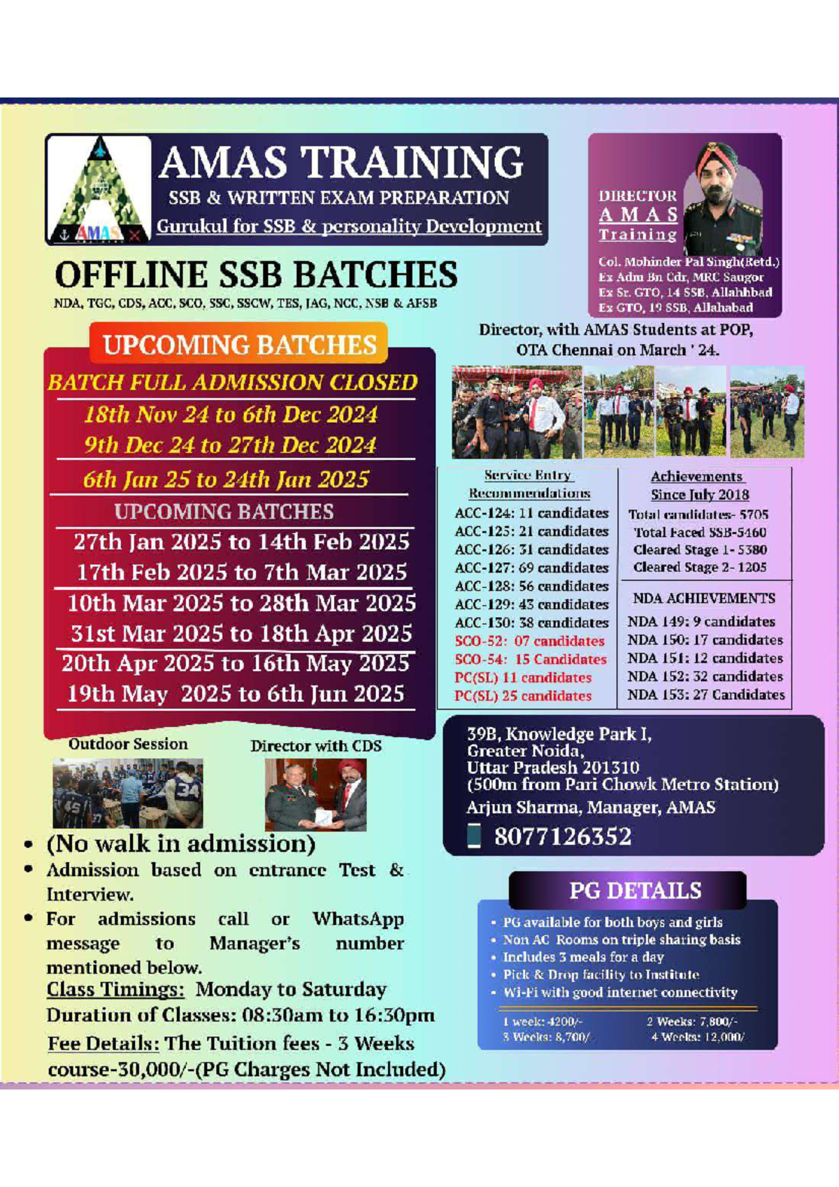 AMAS TRG Offline SSB Flyer Nov 2024 - AMAS TRAINING SSB WRITTEN EXAM ...