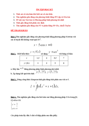 [Solved] Phng trnh sai phn phn tch th no - Phương pháp tính (PPT01 ...