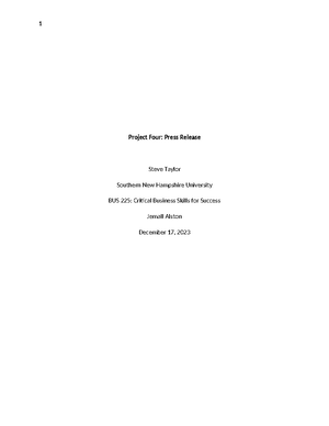 INT 220 Module 4 Assignment - Module 4 Assignment Southern New ...