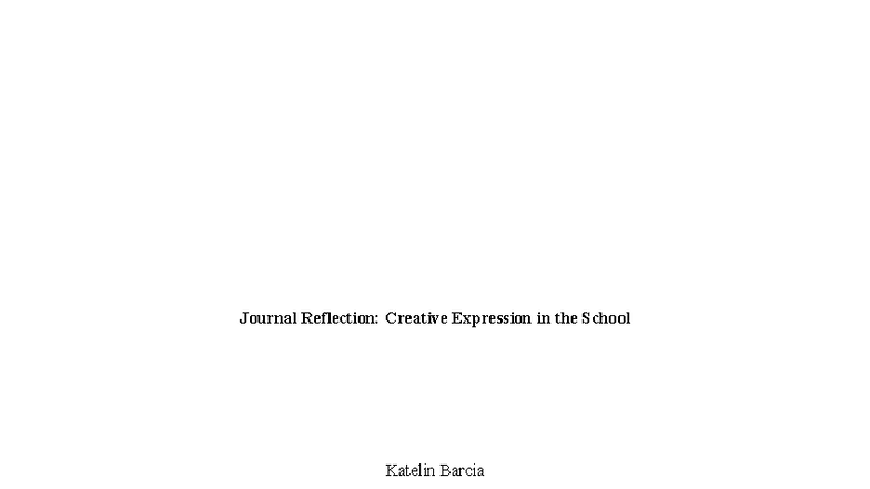5-2 Journal Reflection: Creative Expression in 