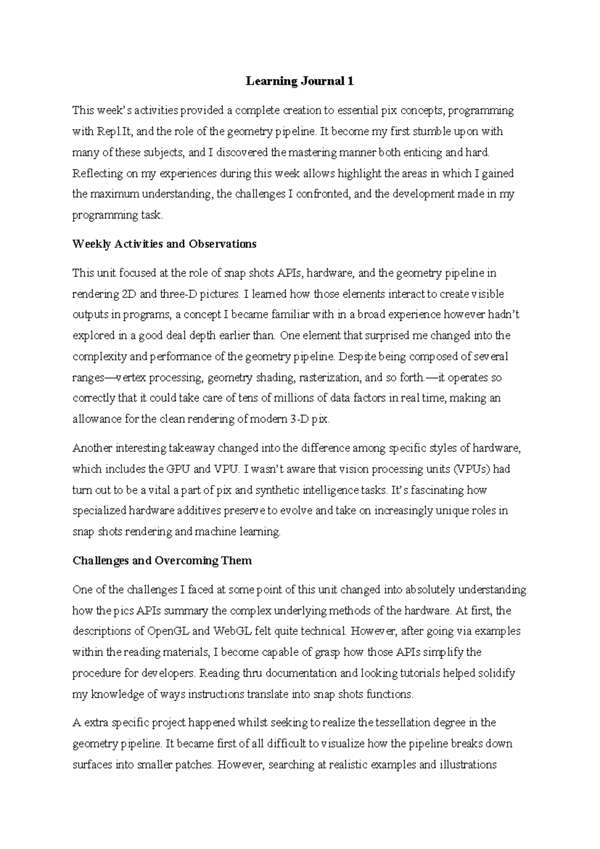 Learning Journal 1 - It become my first stumble upon with many of these ...