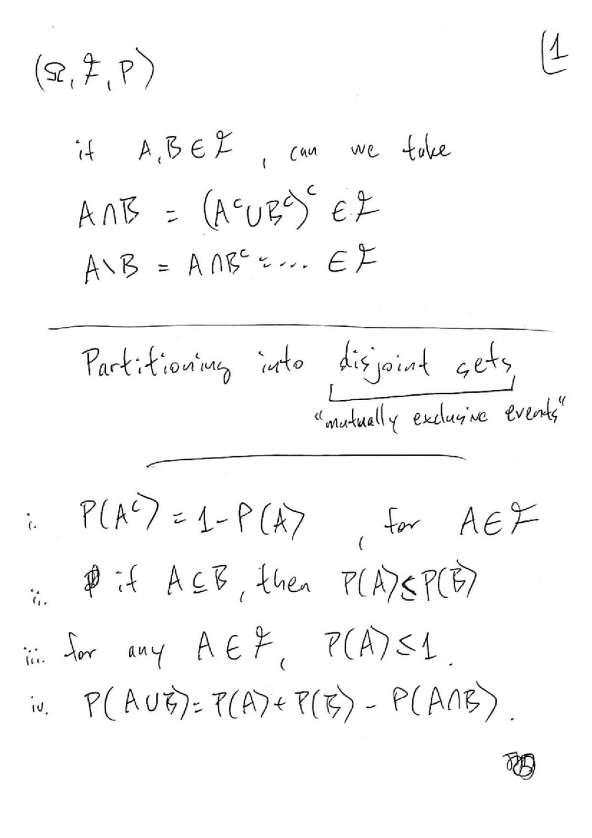St202 St206 Week 01 Lecture 02: Disjoint Sets & Probability Proofs ...