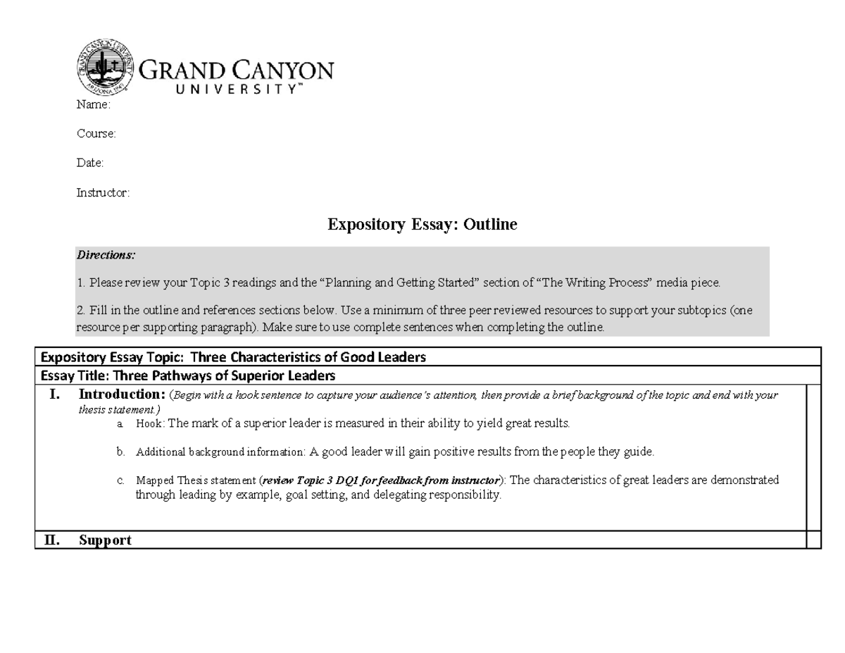 ENG 101 Expository Essay: Three Pathways of Superior Leaders - Studocu