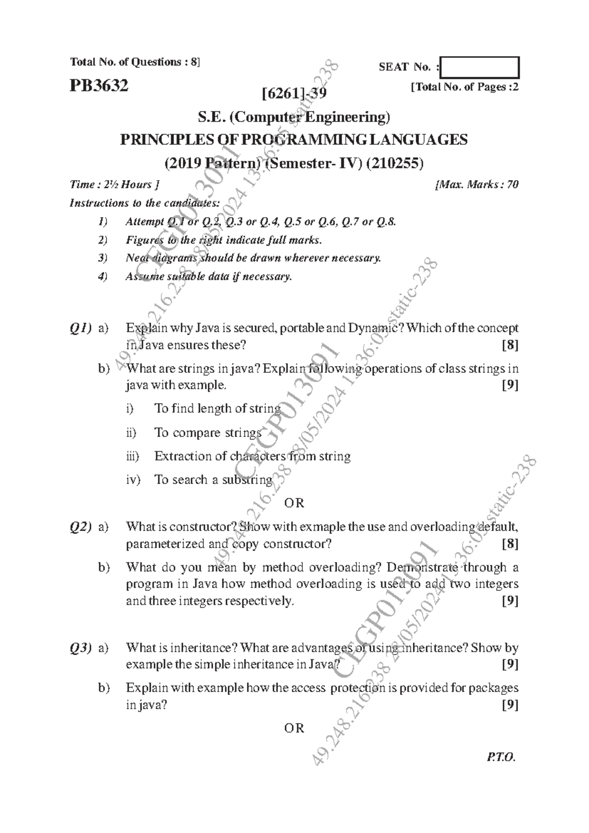 PB3632 C 8.2 Principles of Programming Languages Exam (May Jun 2024 ...