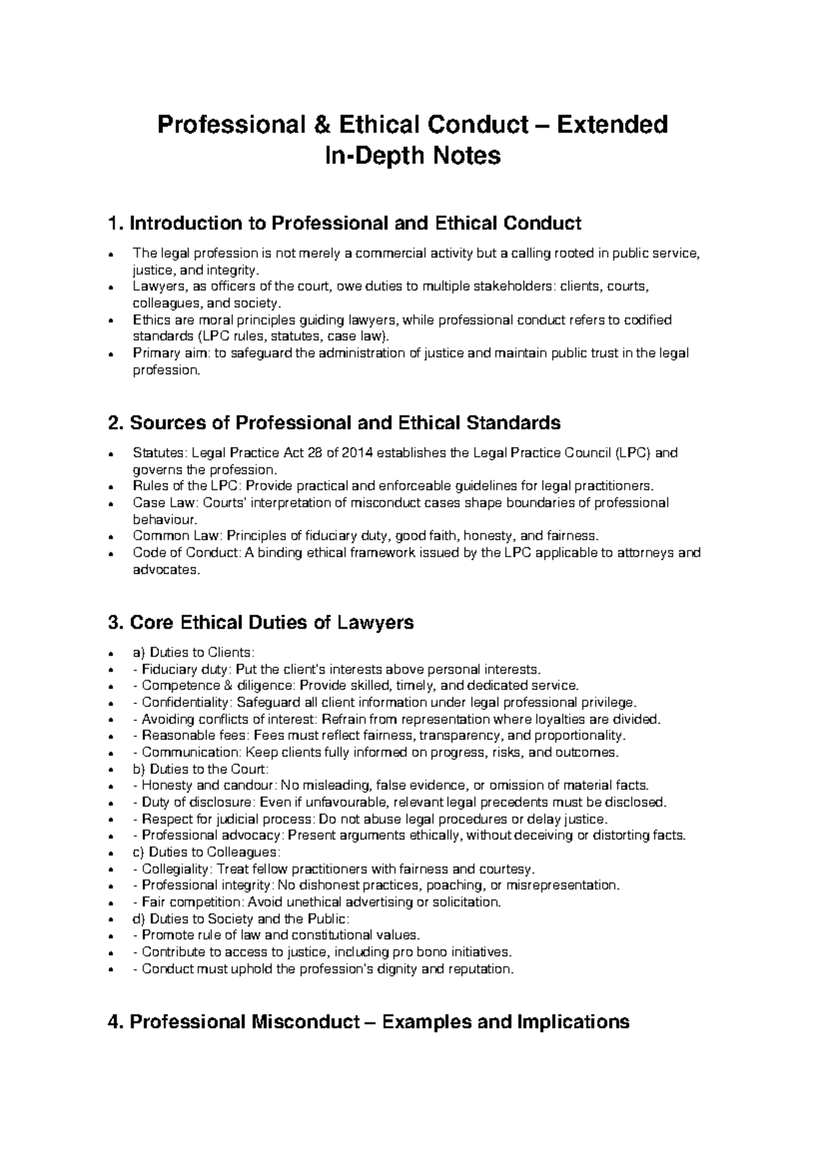 Professional and Ethical Conduct - Comprehensive Notes for LPC 2023 ...