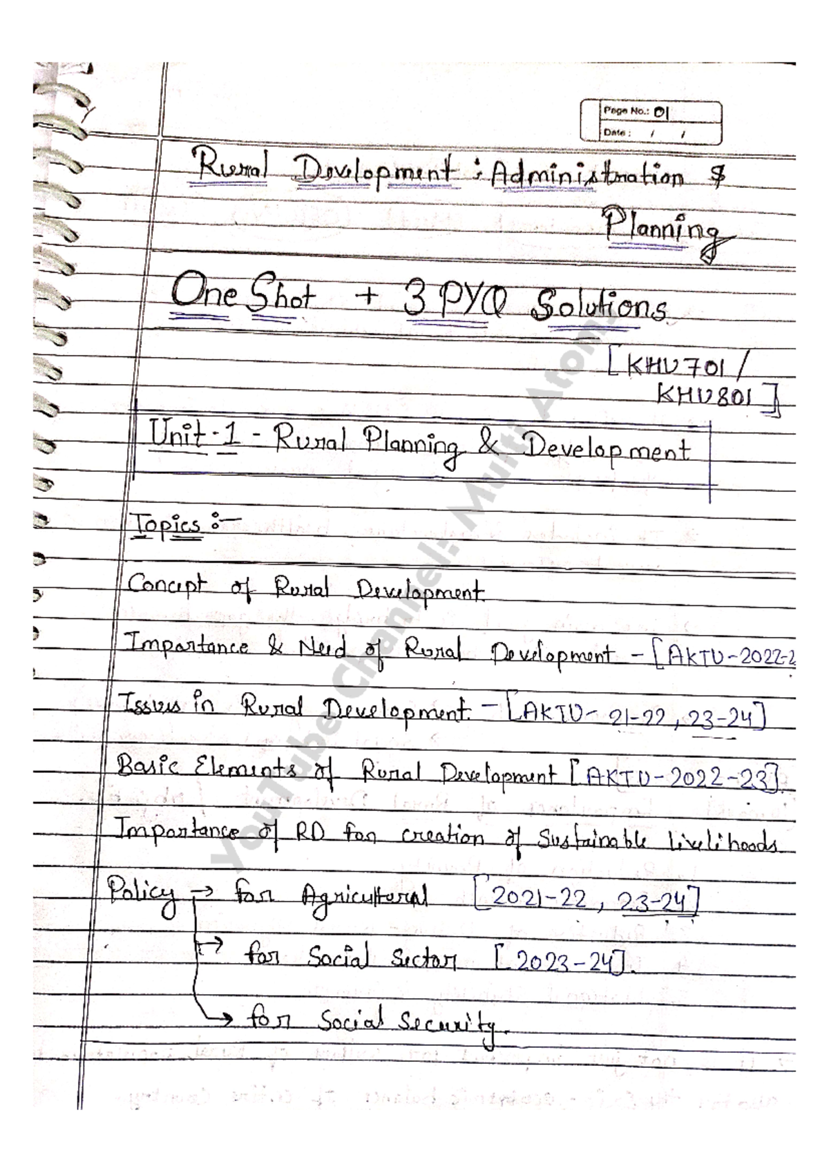 RDAP Unit 1 by Multiatoms - Page No.: 01 Date: Rural Development ...