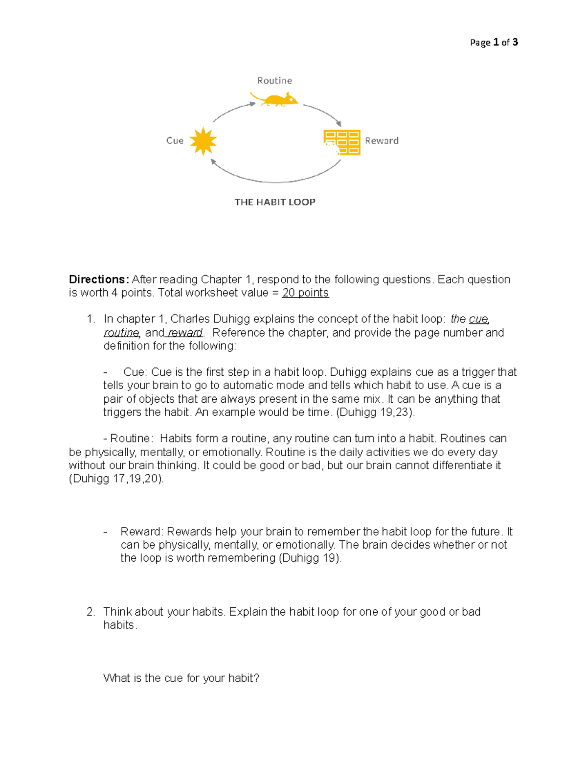 Worksheet 2: Habit Loops and Behavior Change Concepts - Studocu