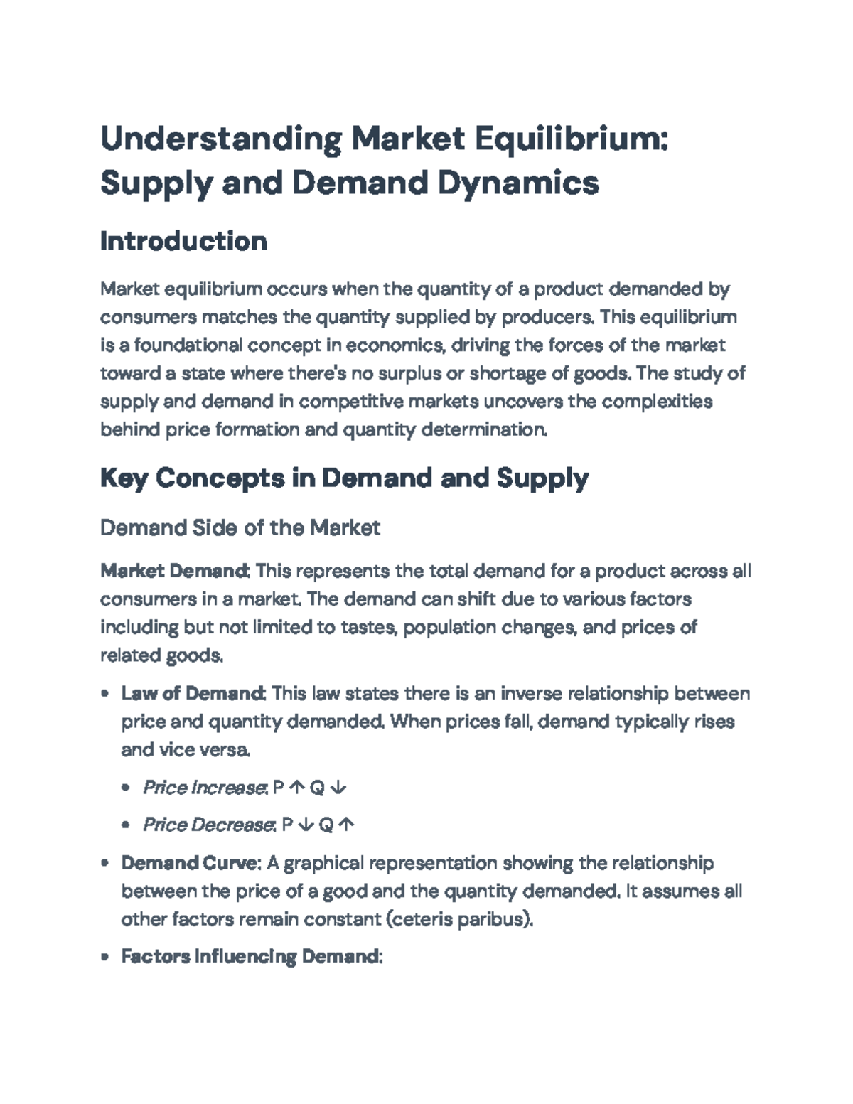 Market Equilibrium Analysis: Understanding Supply and Demand Dynamics ...