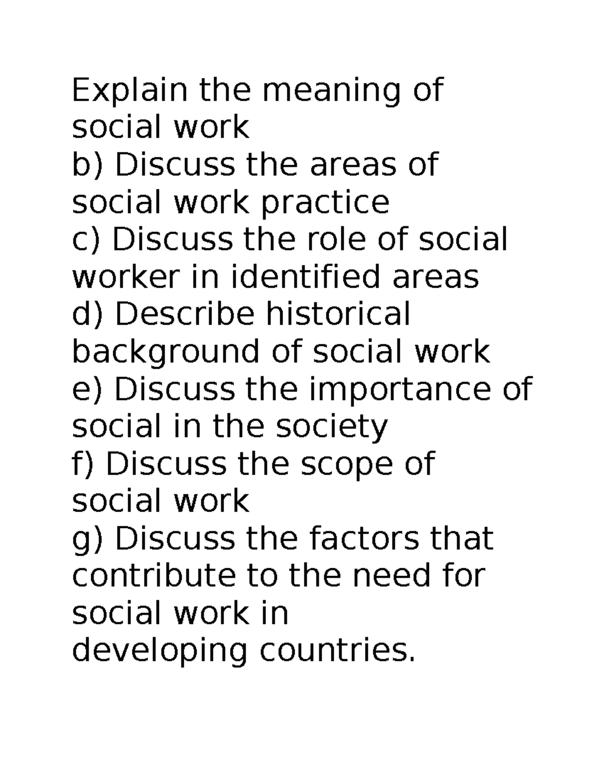Explain the meaning of social work - Explain the meaning of social work ...