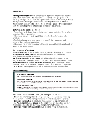 Chapter 1 Theory Slides - Chapter 1: The strategic management process ...