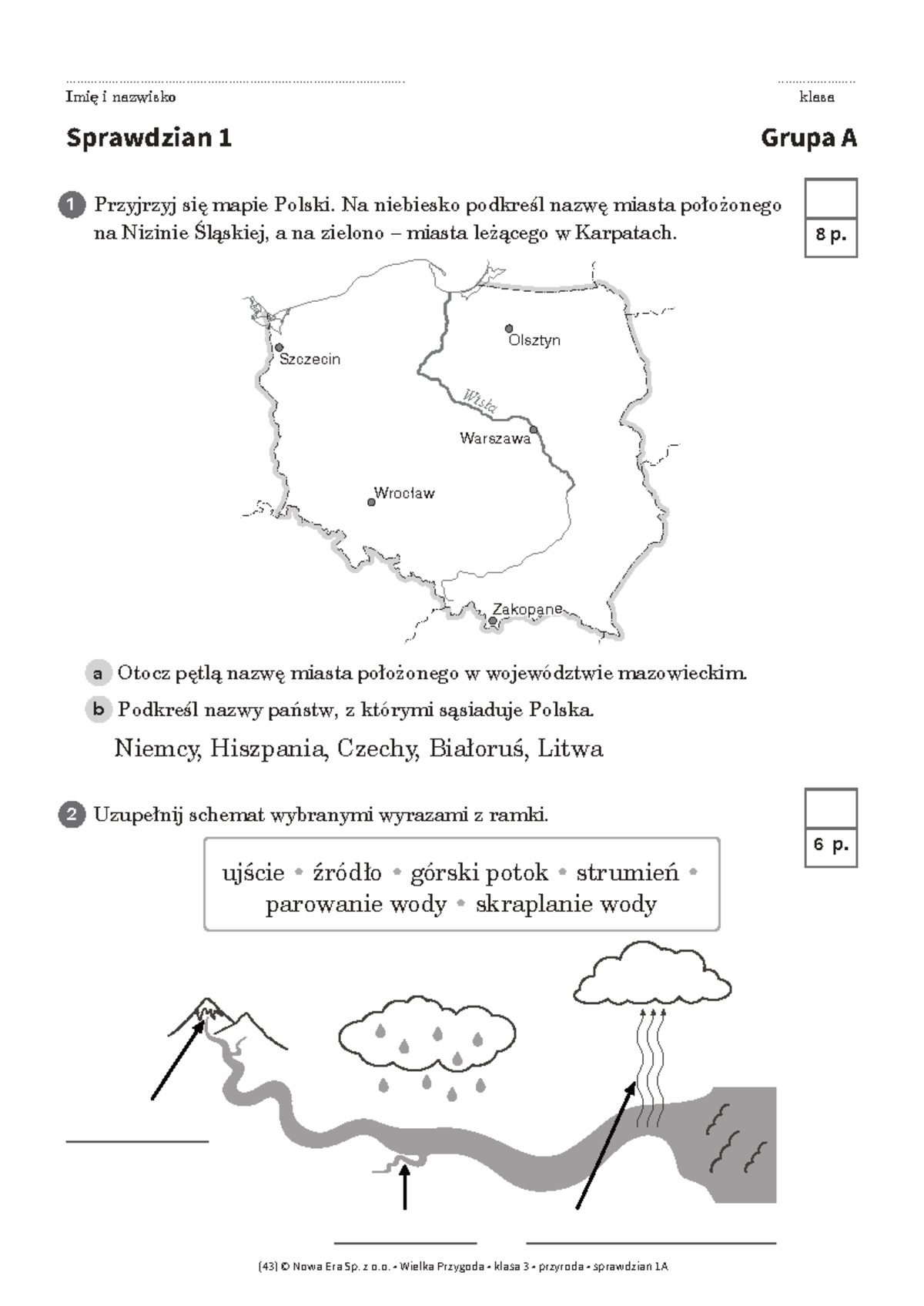 Sprawdzian 1A i 1B z Przyrody dla Klasy 3 - Studocu