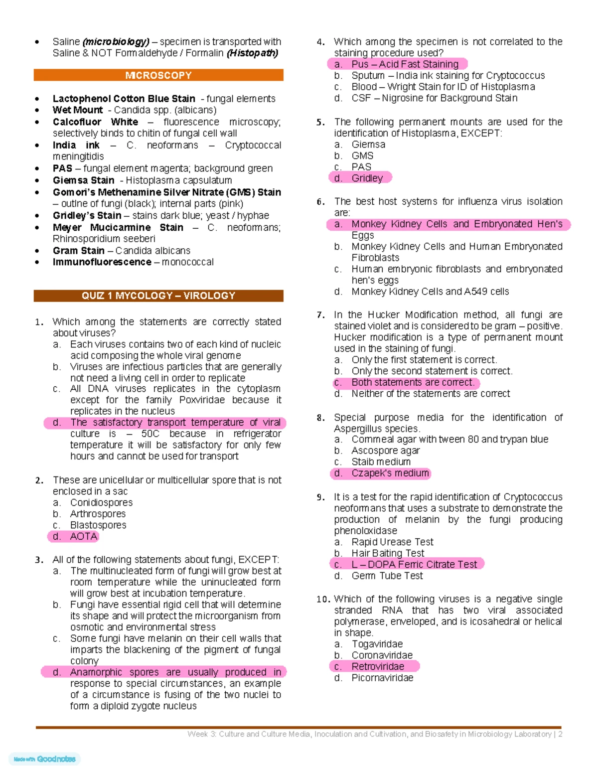 Clinical Microscopy Review Notes for Medical Technology (MTAP 1) - Studocu