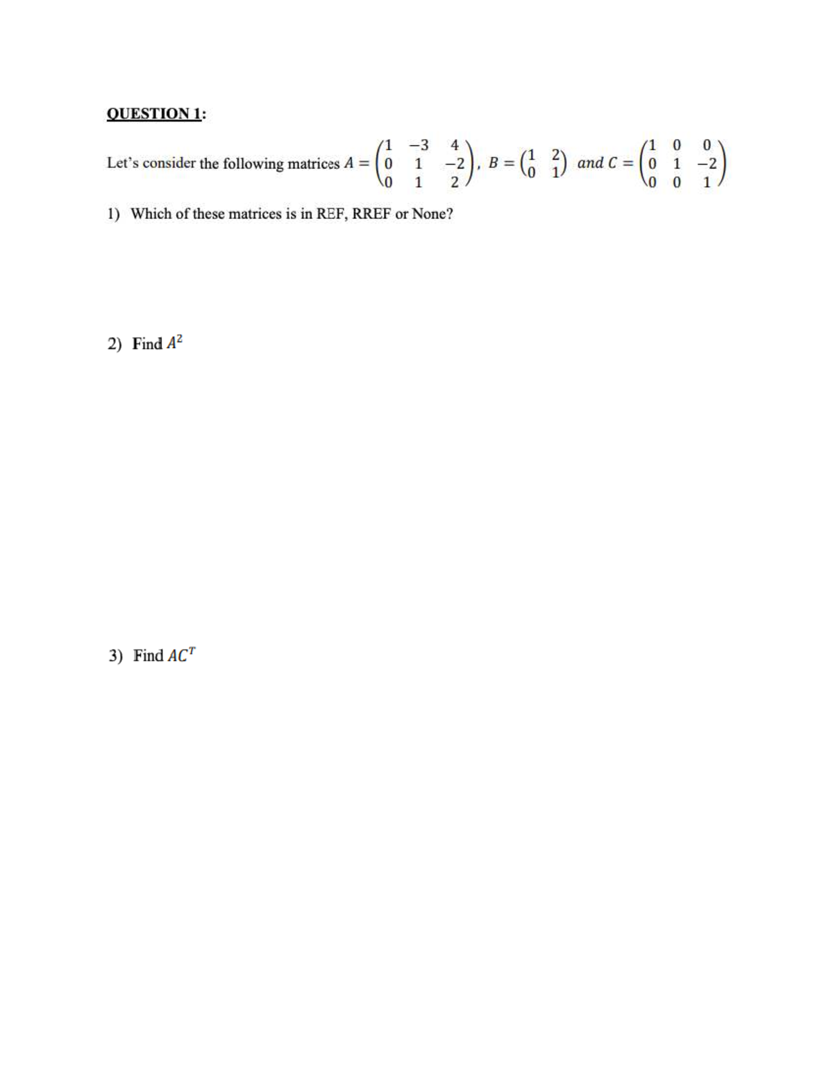 Linear Algebra Midterm Review: Matrix REF, RREF, and Eigenvalues - Studocu