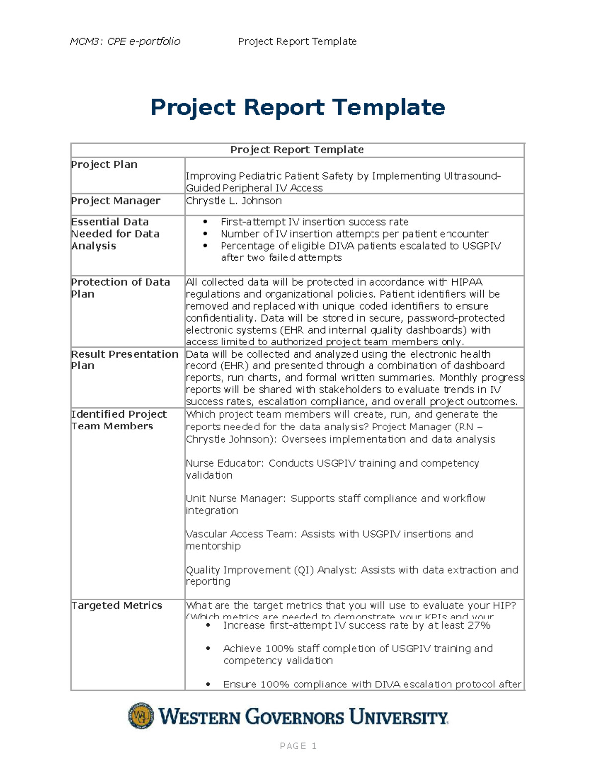 MCM3: CPE Project Report on Improving Pediatric IV Access - Studocu