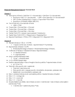 Financial Management Final Exam Review - Multiple Choice - Section 1 ...