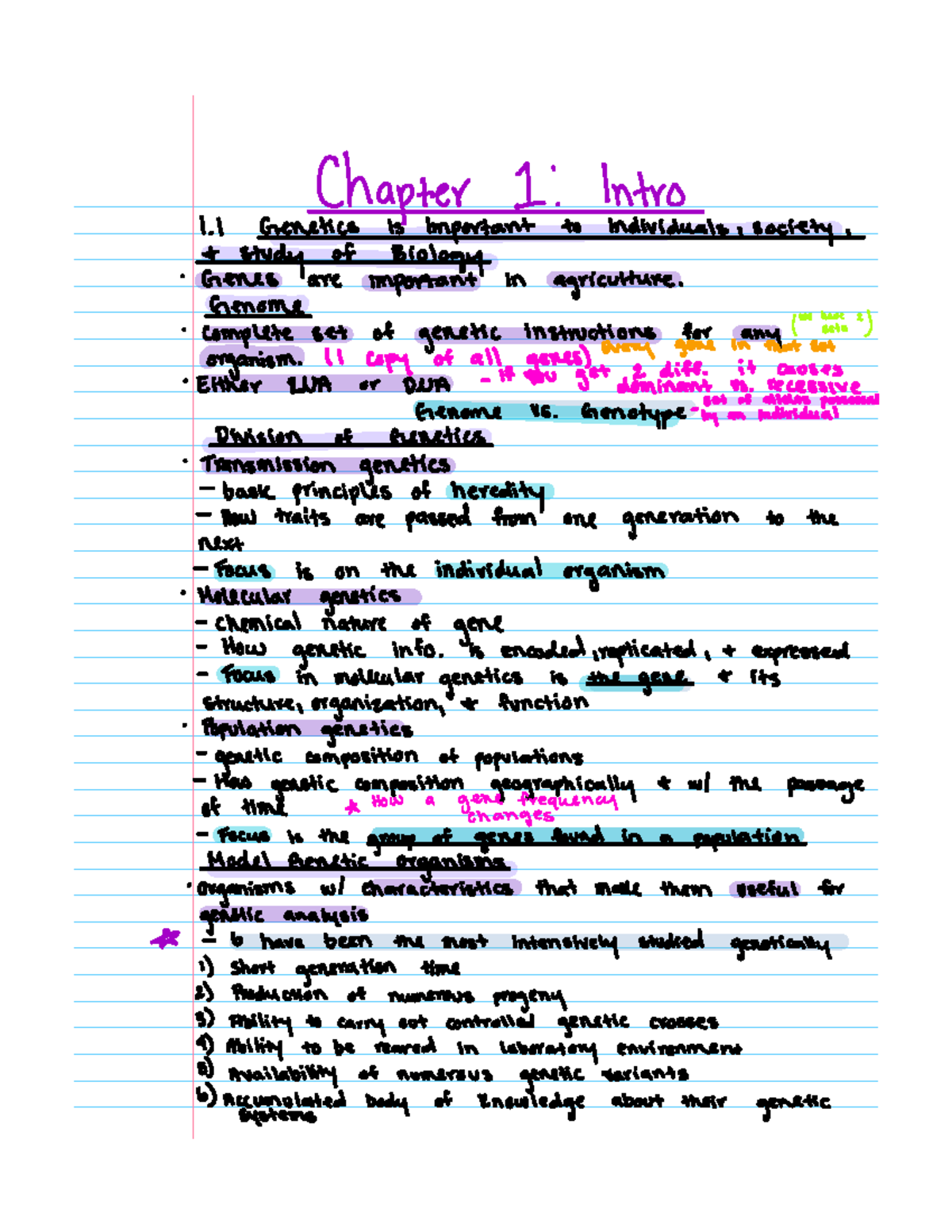 Chapter 1 Power Point Intro Notes - Chapter 1 Intro 1 I Genetics is ...